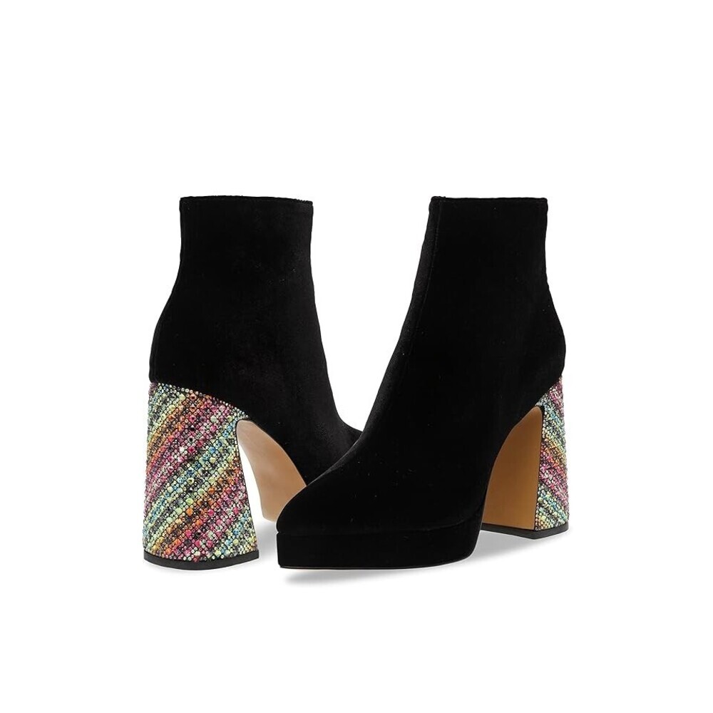 Blue by Betsey Johnson Raylan Boots Women's 7.5 Black Rhinestone Bootie LION151